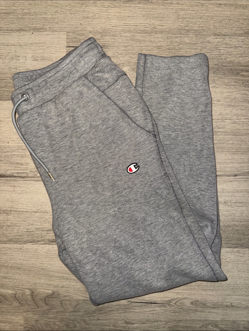 Champion Tech Weave Mens Small Heather Gray Tapered Jogger Sweatpants Drawstring